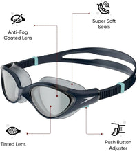 Load image into Gallery viewer, SPEEDO BIOFUSE 2.0 WOMENS SWIMMING GOGGLES NAVY/TEAL
