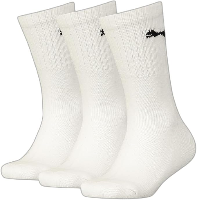 PUMA CREW SOCKS JUNIOR 3 PACK WHITE