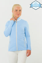 Load image into Gallery viewer, PURE GOLF MIST FULL ZIPPED MIDLAYER JACKET PALE BLUE
