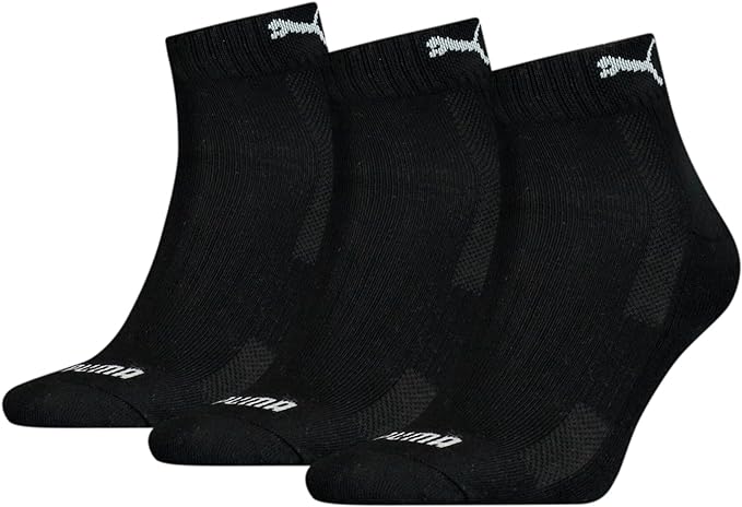 PUMA CUSHIONED 1/4 SOCKS BLACK 3PACK