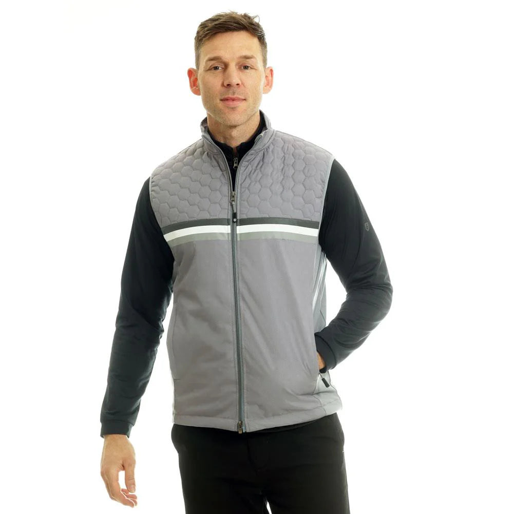 ISLAND GREEN MEN'S PADDED VEST PALE GREY