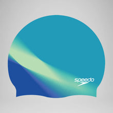 Load image into Gallery viewer, SPEEDO SENIOR MULTI COLOUR SILCONE CAP BLUE
