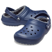 Load image into Gallery viewer, CROCS UNISEX CLASSIC LINED CLOG NAVY/CHARCOLE
