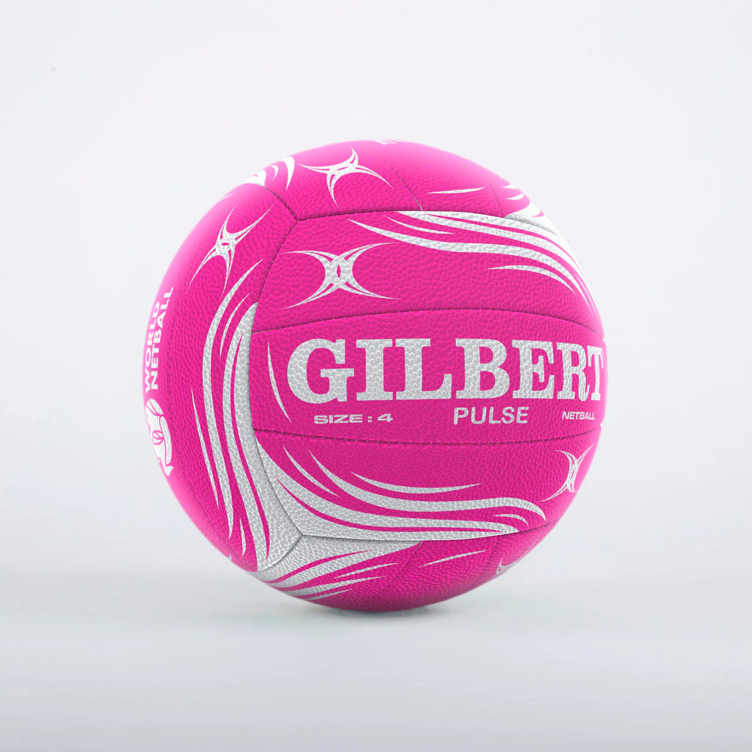 GILBERT MATCH PULSE NETBALL BALL PINK/WHITE SIZE 5