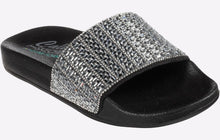 Load image into Gallery viewer, SKECHERS WOMENS POP UP NEW SPARKLE SLIDE  BLACK
