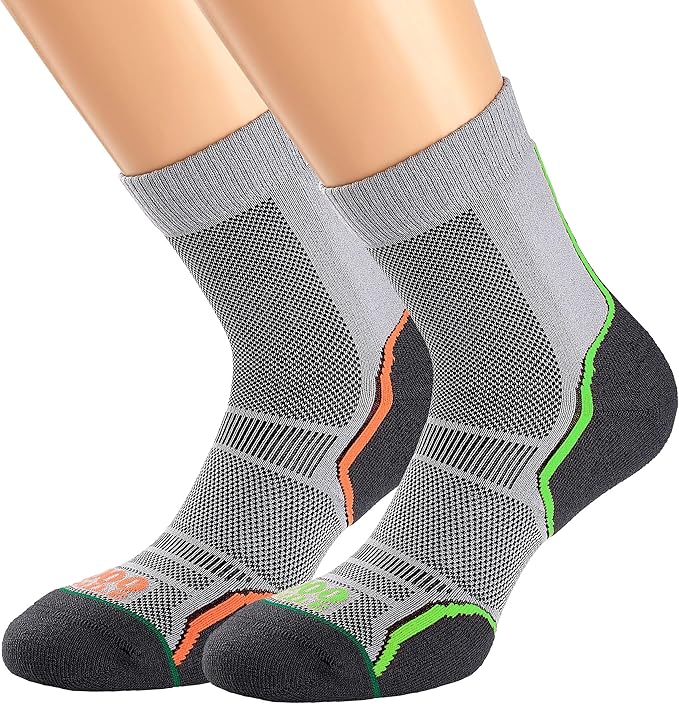 1000 MILE TRAIL21 SOCK TWIN PACK GREY 9-11