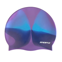 Load image into Gallery viewer, MARU SILICONE SWIM CAP PURPLE/BLUE/LIGHT BLUE
