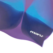 Load image into Gallery viewer, MARU SILICONE SWIM CAP PURPLE/BLUE/LIGHT BLUE
