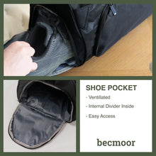 Load image into Gallery viewer, BECMOOR SPORTS DUFFLE BAG BLACK
