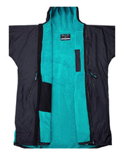 Load image into Gallery viewer, TWO BARE FEET JUNIOR CHANGING ROBE AND MAT -BLACK/TEAL
