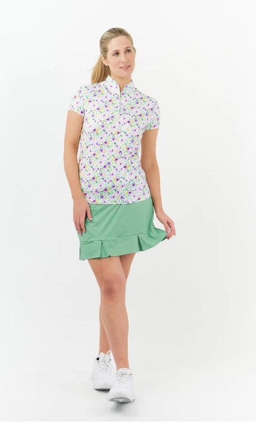 PURE GOLF WOMENS SUVI PULL ON SKORT - SAGE GREEN