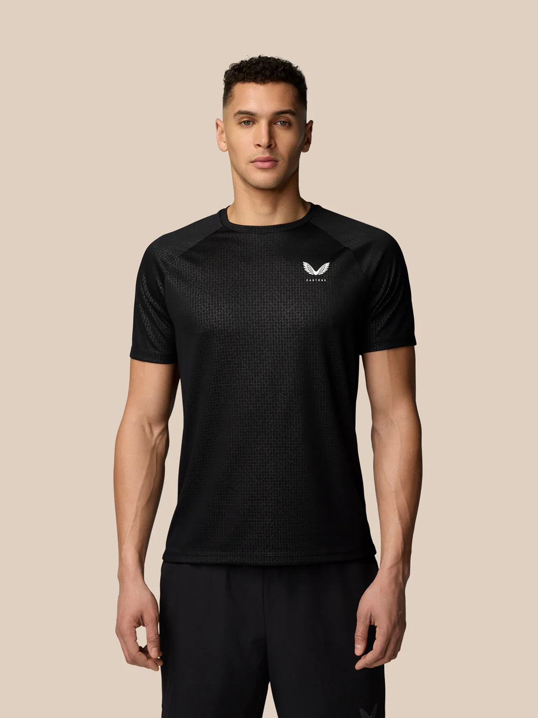 CASTORE MENS ADAPT AOP TRAINING T-SHIRT BLACK/WHITE
