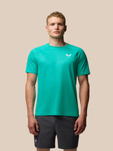 Load image into Gallery viewer, CASTORE MENS ADAPT AOP TRAINING  T-SHIRT AQUA/ WHITE
