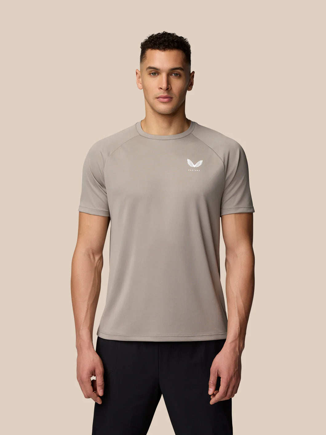 CASTORE MENS ADAPT AOP TRAINING T-SHIRT GREY/WHITE