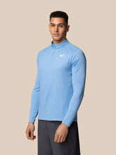Load image into Gallery viewer, CASTORE MENS ADAPT 1/4 ZIP LONG SLEEVE TOP SKY BLUE/WHITE
