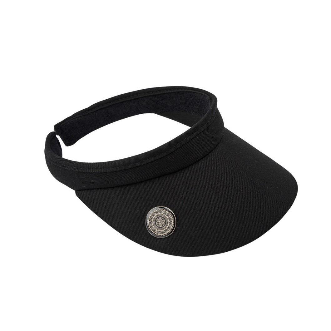 SURPRIZE SHOP BLACK GOLF VISOR WITH MAGNET AND BALL MARKER ONE SIZE