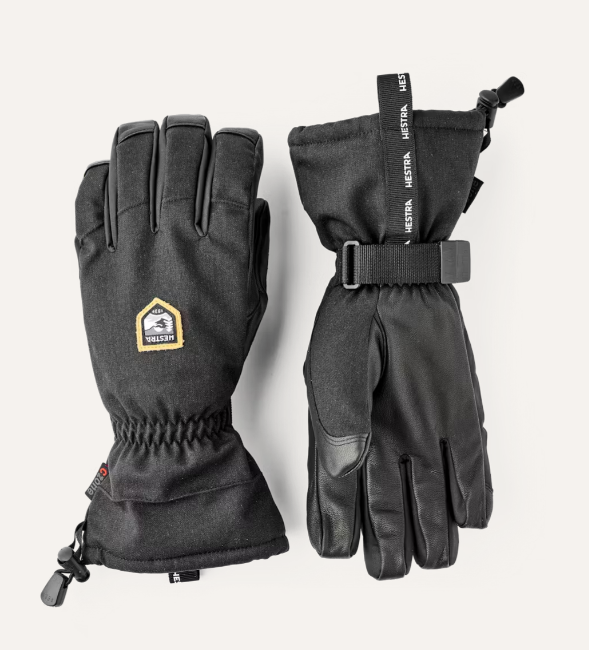 HESTRA MENS CZONE MOUNTIAN 5 FINGER SKI  GLOVE BLACK