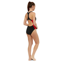Load image into Gallery viewer, MARU LADIES PANEL RACER BACK SWIMSUIT BLACK/RED
