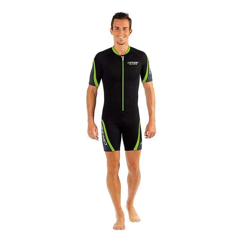 CRESSI PLAYA MENS SHORTY WETSUIT BLACK/LIME 2.5MM