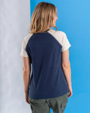 Load image into Gallery viewer, SALTROCK LADIES ATLANTIC STRIPE T SHIRT NAVY
