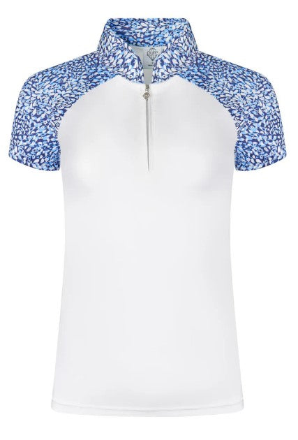 PURE GOLF WOMENS SPIRIT CAP POLO SHIRT - PEARDROP SAPPHIRE