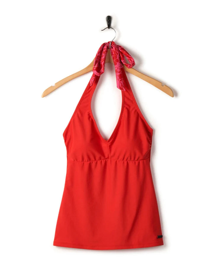 SALTROCK CARLY HIBICUS BIKINI TOP IN RED