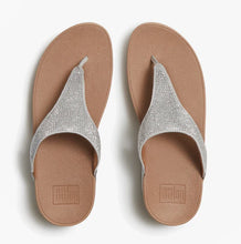 Load image into Gallery viewer, FITFLOP LULU CRYSTAL EMBELLISHED TOE POST SANDALS STEELED SILVER
