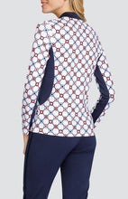 Load image into Gallery viewer, TAIL LILA GRACE LONG SLEEVE TOP MANDARIN COLLAR DIVINE GEO
