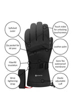 Load image into Gallery viewer, RACER MENS GRAVEN7 GORE-TEX SKI GLOVE BLACK
