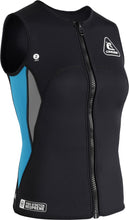 Load image into Gallery viewer, CRESSI LADIES NEOPRENE ZIPPER VEST BLACK/AQUAMARINE
