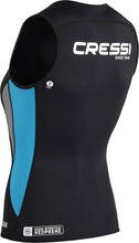 Load image into Gallery viewer, CRESSI LADIES NEOPRENE ZIPPER VEST BLACK/AQUAMARINE

