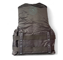 Load image into Gallery viewer, OBRIEN 3 BUCKLE PROMO BUOYANCY AID BLACK AQUA SMALL/MEDIUM
