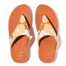 Load image into Gallery viewer, FITFLOP LULU FLOWERZ LEATHER TOE POST PEACHY MIX 3
