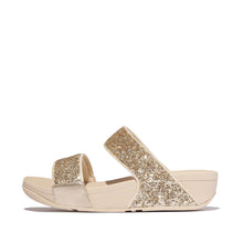 Load image into Gallery viewer, FITFLOP LULU MULTI-TONAL GLITTER SLIDES PLATINO/SILVER
