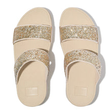 Load image into Gallery viewer, FITFLOP LULU MULTI-TONAL GLITTER SLIDES PLATINO/SILVER
