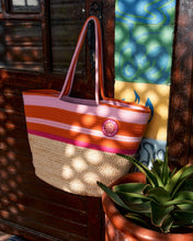 Load image into Gallery viewer, SALTROCK LAS CORA STRAW BEACH BAG IN CREAM
