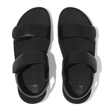 Load image into Gallery viewer, FITFLOP LULU ADJUSTABLE LEATHER BACK STRAP SANDALS BLACK
