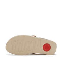 Load image into Gallery viewer, FITFLOP LULU FLOWER TOE POST SANDALS PLATINO
