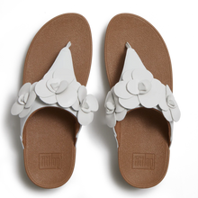 Load image into Gallery viewer, FITFLOP LULU FLOWER TOE POST SANDALS URBAN WHITE
