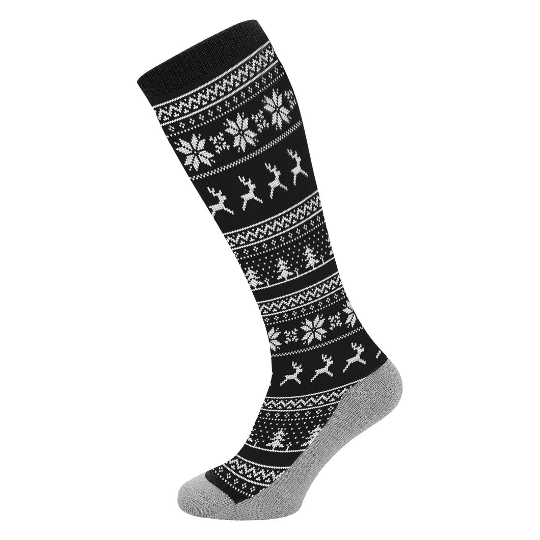 MANBI ADULT PERFORMANCE PATTERNED SKI SOCK ALPINE BLACK