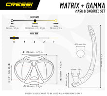 Load image into Gallery viewer, CRESSI MATRIX + GAMMA MASK/SNORKEL COMBO SENIOR CLEAR/YELLOW
