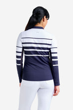 Load image into Gallery viewer, NIVO LOLITA MOCK LONG SLEEVE TOP 1/4 ZIP NAVY/WHITE

