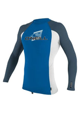 Load image into Gallery viewer, ONEILL YOUTH PREMIUM SKIN LONG SLEEVE RASH GUARD OCEAN/WHITE/NAVY
