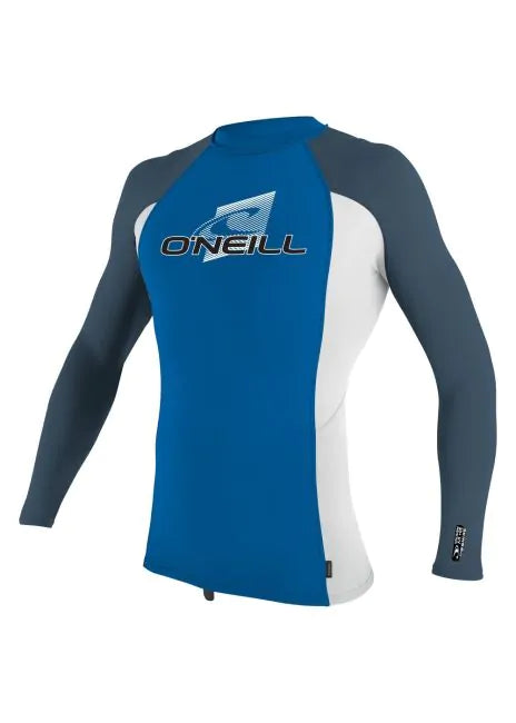 ONEILL YOUTH PREMIUM SKIN LONG SLEEVE RASH GUARD OCEAN/WHITE/NAVY