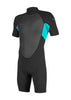 ONEILL KIDS REACTOR-2 2MM SHORTY WESTUIT BLACK/AQUA