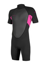 Load image into Gallery viewer, ONEILL KIDS REACTOR-2 2MM SHORTY WETSUIT BLACK/BERRY
