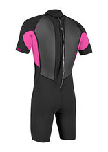 Load image into Gallery viewer, ONEILL KIDS REACTOR-2 2MM SHORTY WETSUIT BLACK/BERRY
