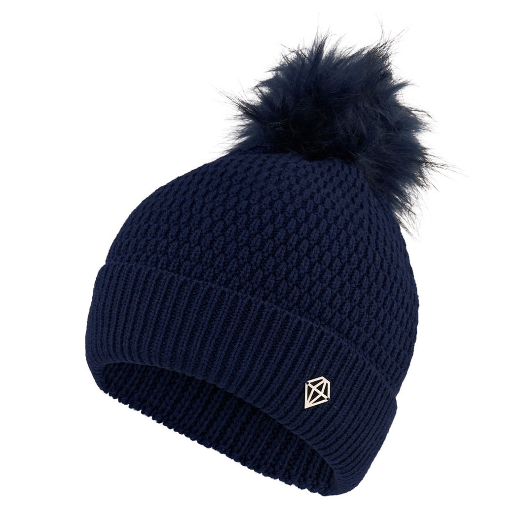 PURE GOLF GRETA WATERPROOF BOBBLE HAT NAVY