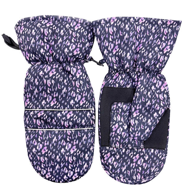 PURE GOLF ALASKA PAIR OF PATTERNED MITTS LAVENDER FLURRY