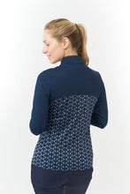 Load image into Gallery viewer, PURE GOLF AMANDA LADIES LONG SLEEVE POLO DUSK NAVY
